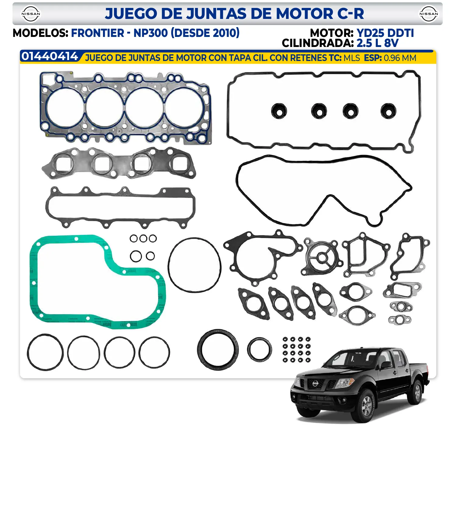 NISSAN – JUEGO DE JUNTAS DE MOTOR