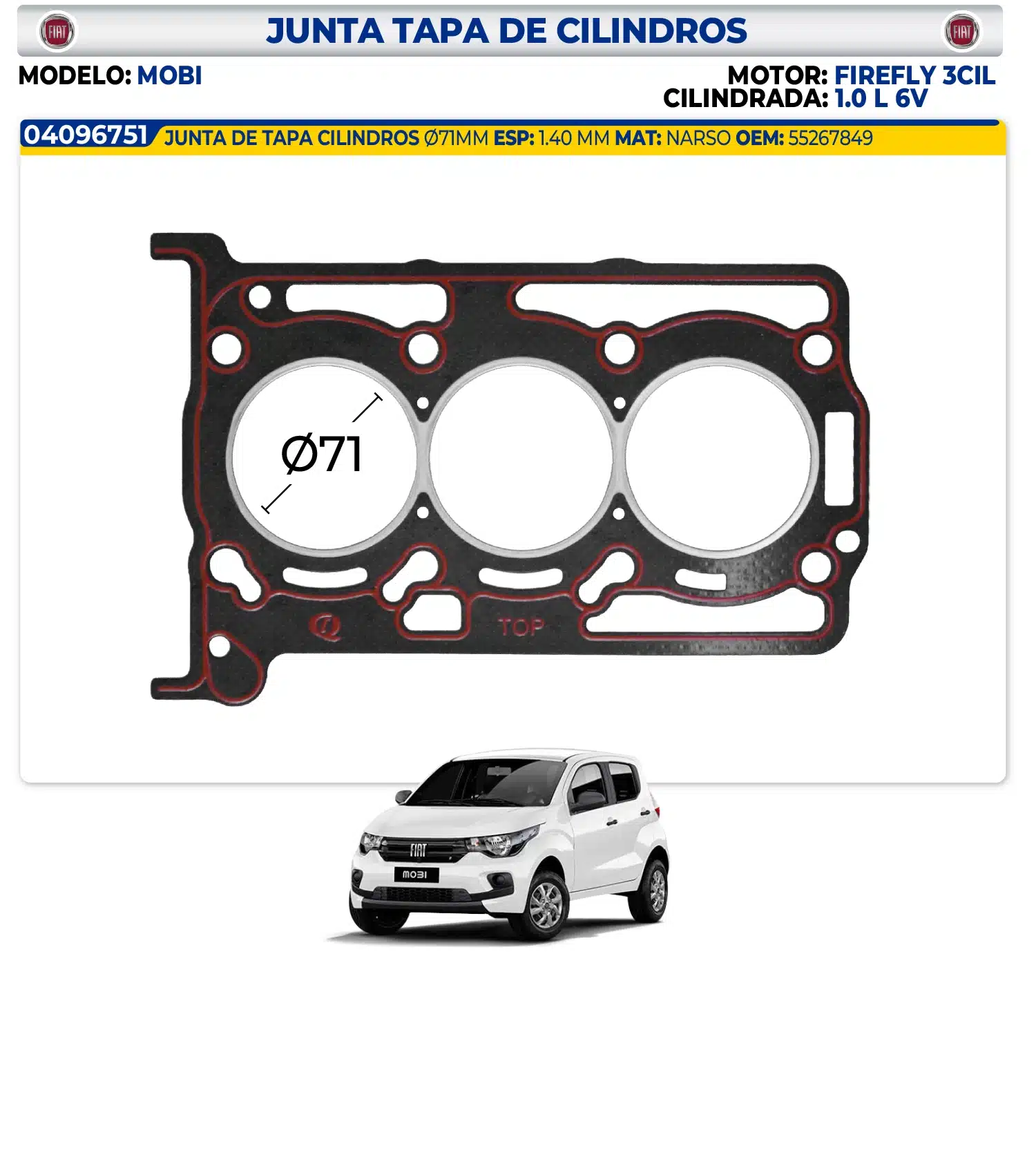FIAT – JUNTA TAPA DE CILINDROS