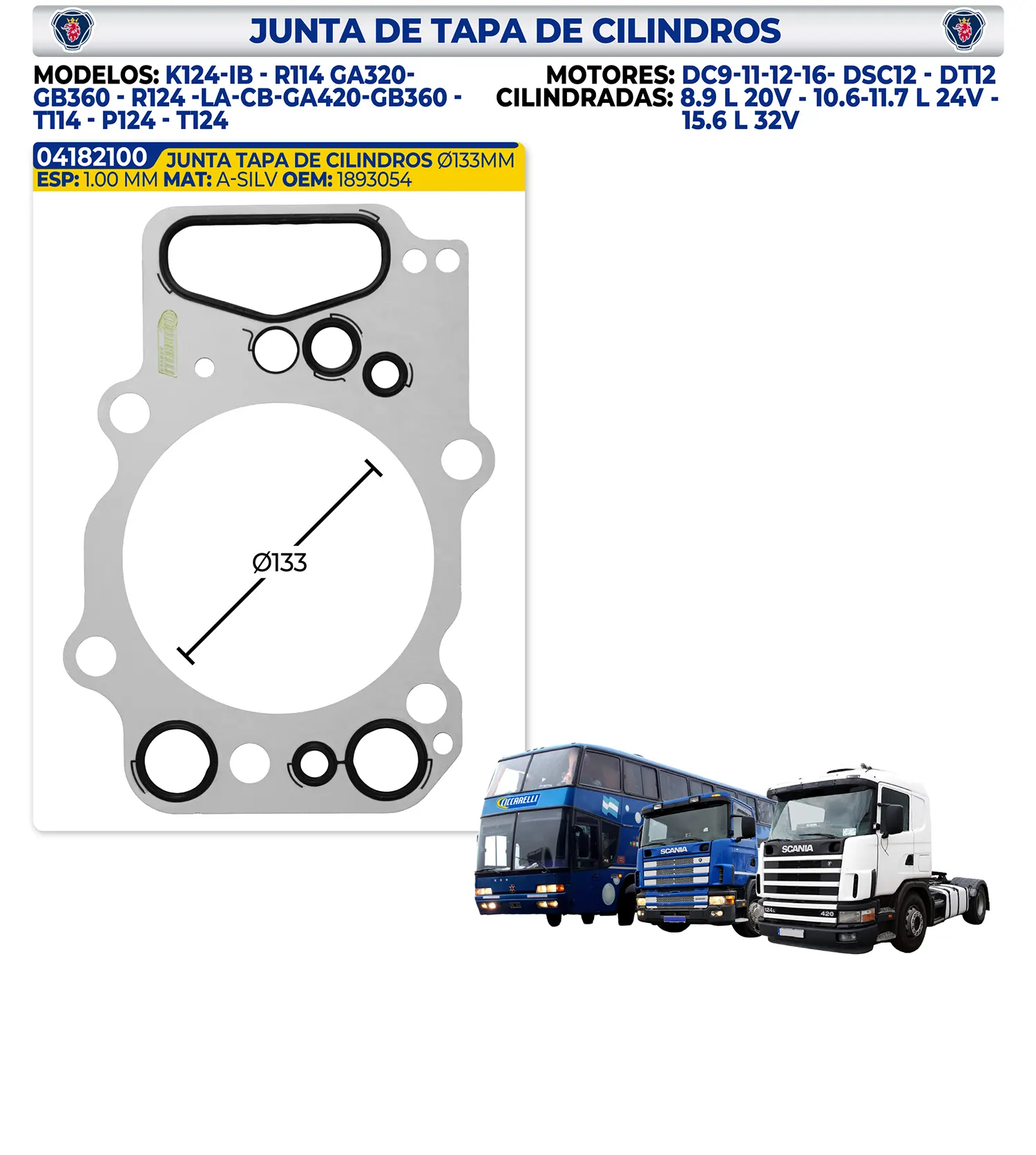 SCANIA – JUNTA DE TAPA DE CILINDROS