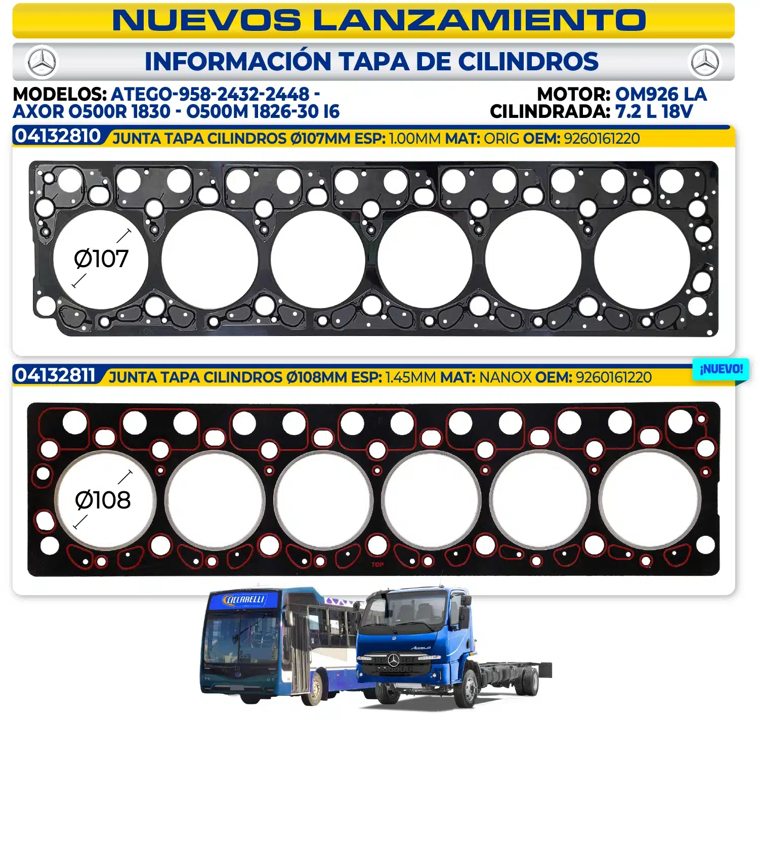MBENZ – Información Tapa de Cilindros